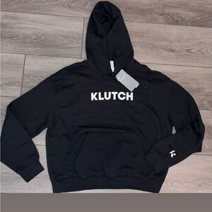 Klutch New Balance Hoodie Sweatshirt Black W/ White Lettering Size XS New W Tags